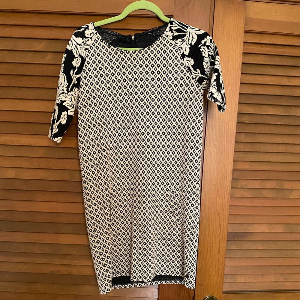 Scotch & Soda Star de la Saison Dress, Size 1, Black & white pattern dress